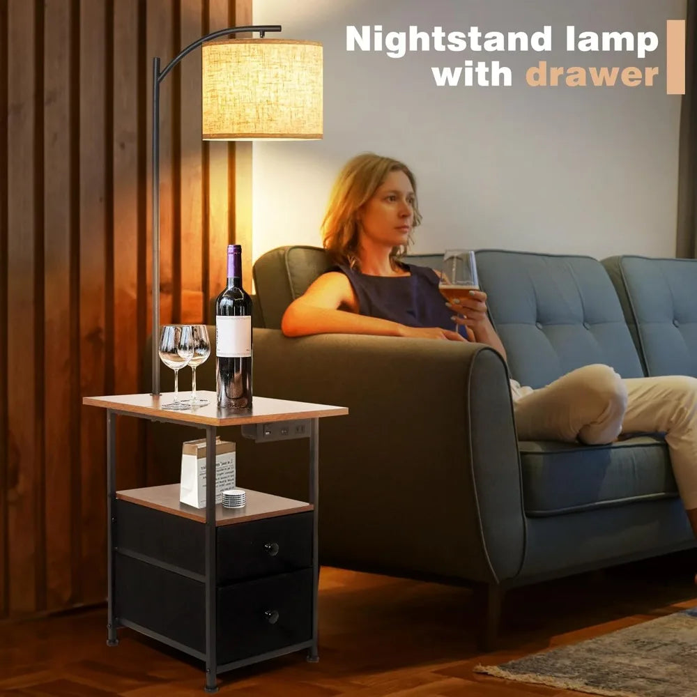 Floor Lamp Table Two Drawers Reading Lamp Three Temperature Settings
