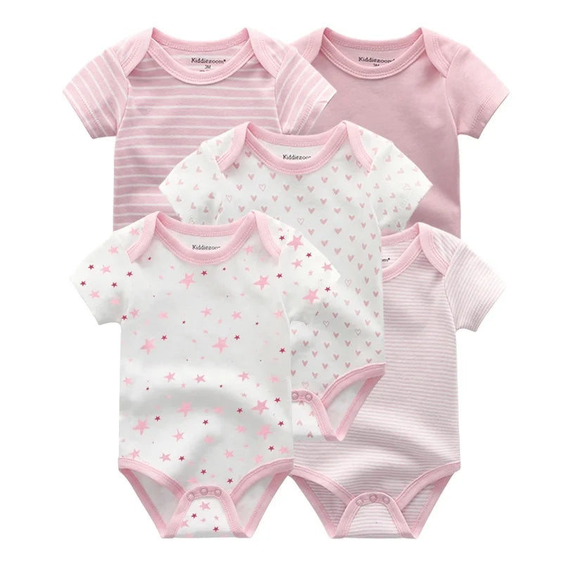 Kiddiezoom Cartoon Cotton Baby Jumpsuit Unisex Summer Outfit For Newborns