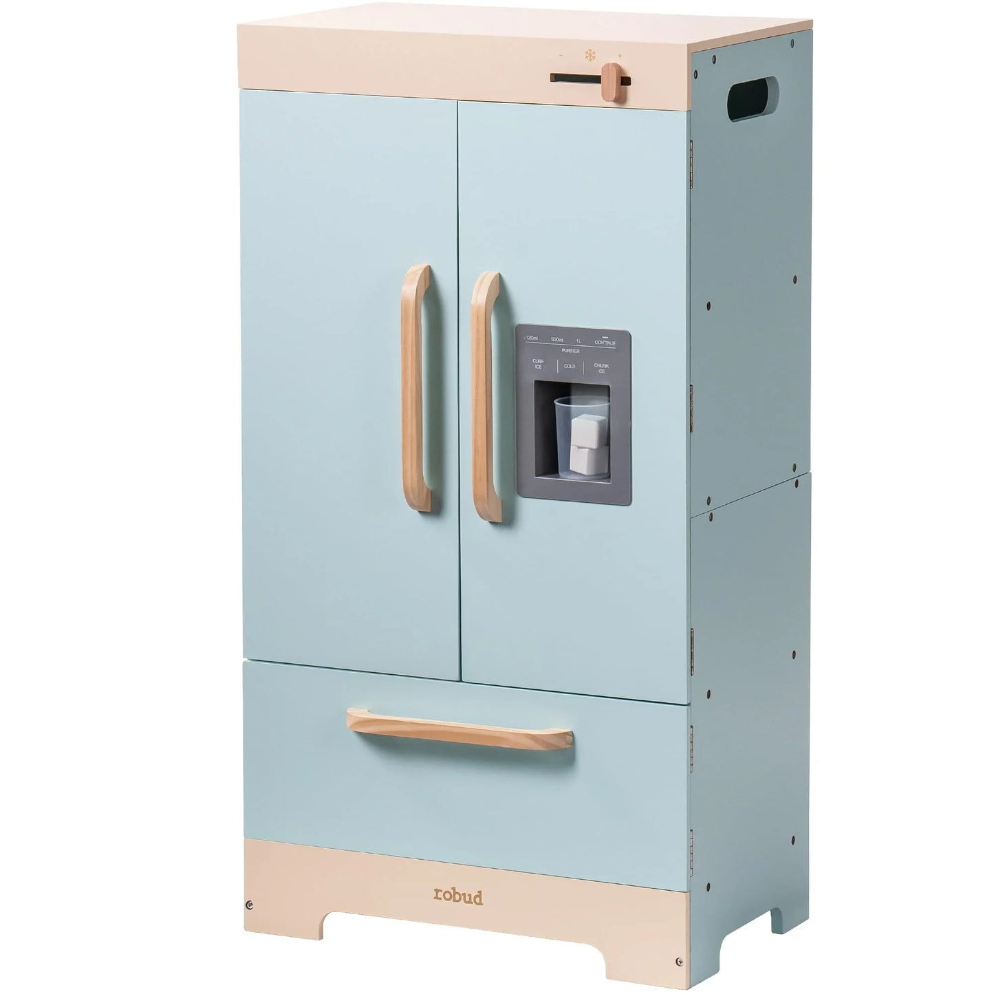 Robotime Robud Wooden Play Kitchen Fridge With Ice Dispenser