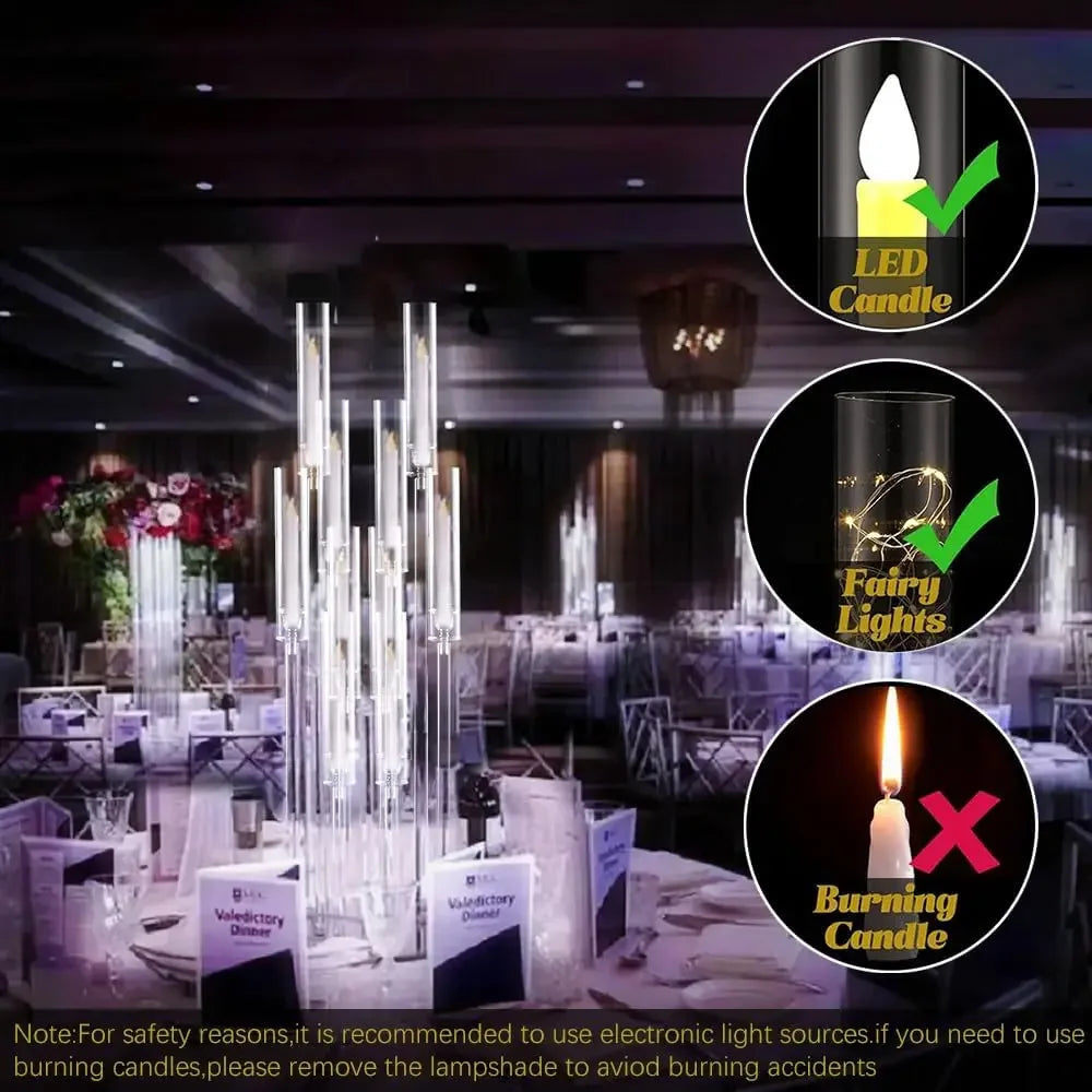 Vincigant 10 Arm Acrylic Candelabra Centerpiece For Weddings