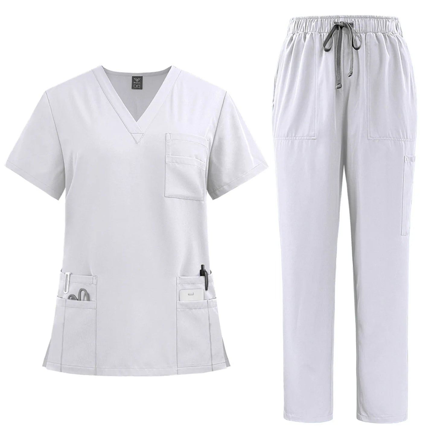 Eillysevens Women's Quick Dry Nurse Uniform Set V Neck