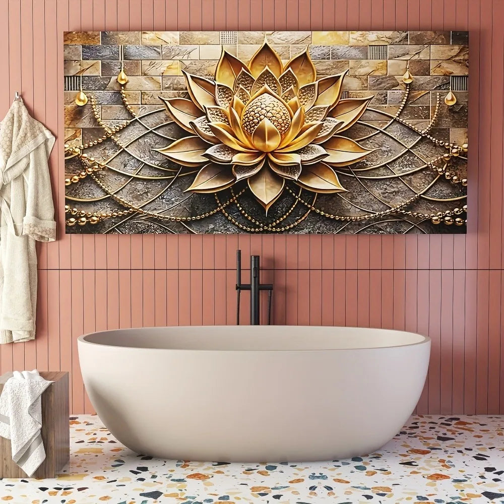 Modern Abstract Floral Canvas Art On Solid Pine Wood