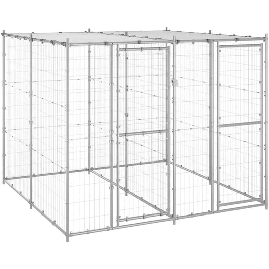 Sturdy Outdoor Metal Dog Crate With Lockable Roof