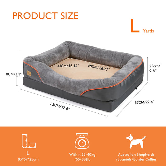 BINGOPAWCN Dog Bed With Removable Washable Cover And Waterproof