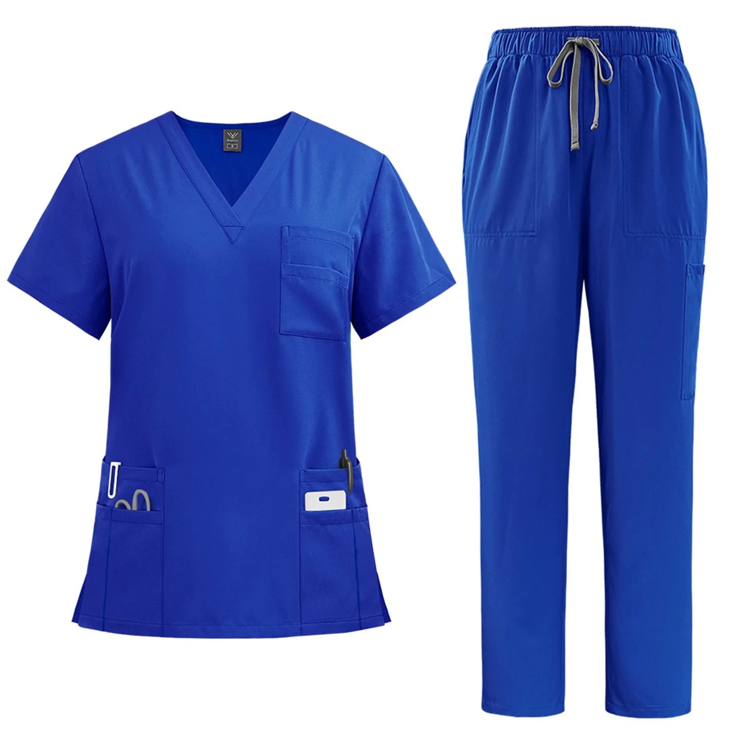 Eillysevens Women's Quick Dry Nurse Uniform Set V Neck