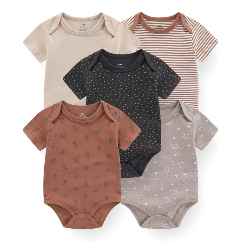 Kiddiezoom Cartoon Cotton Baby Jumpsuit Unisex Summer Outfit For Newborns